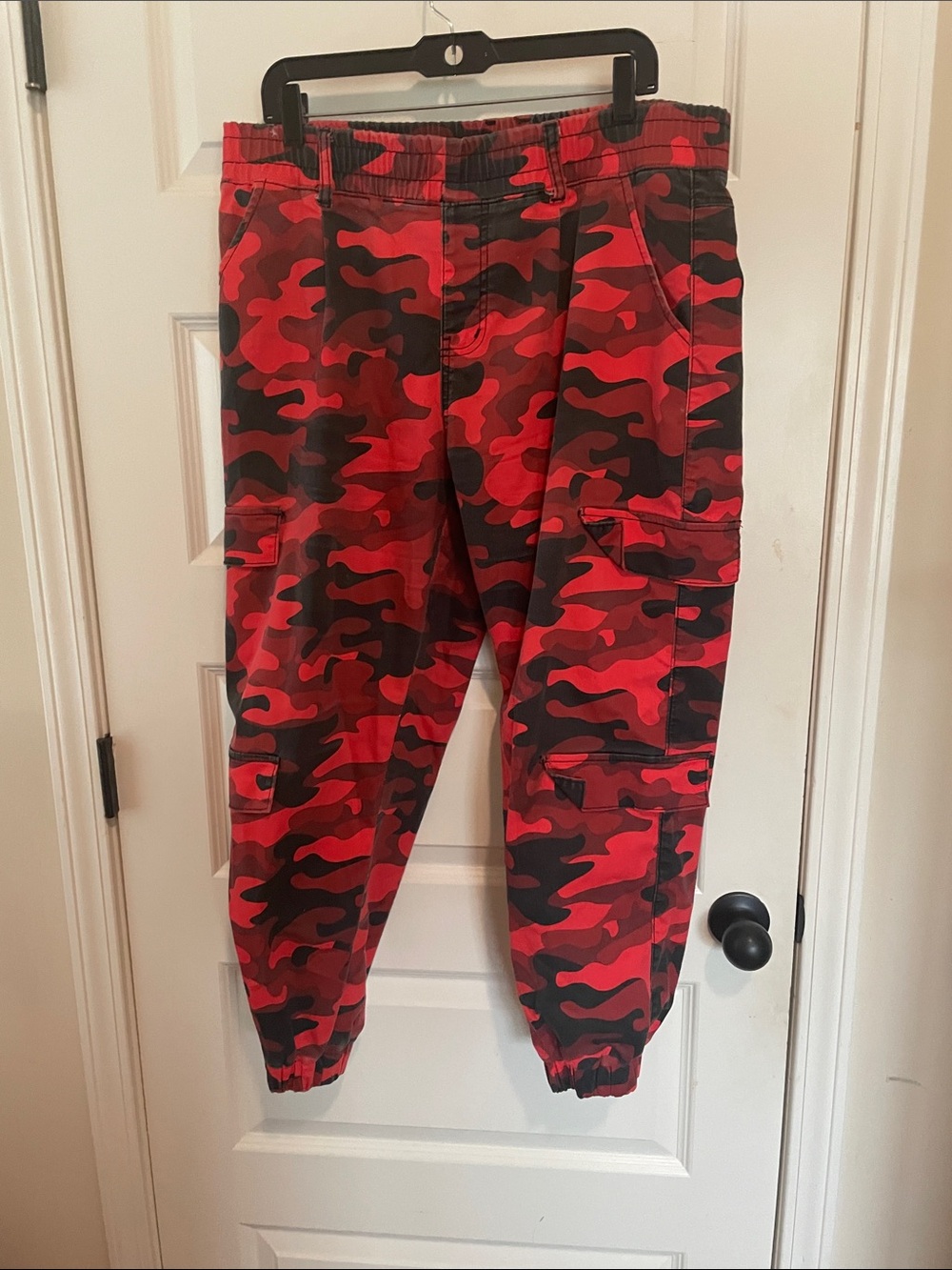 Red Camo Cargo Jogger Pants for Kids